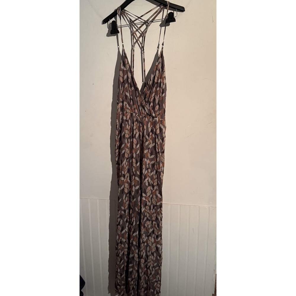 Lani large Wide Leg Romper Boho‎ Leaf Print Tropical Resort Earthy Festival